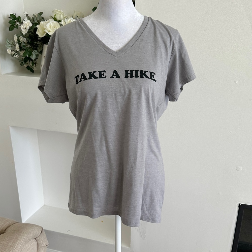 The North Face Gray V-Neck Graphic Tee